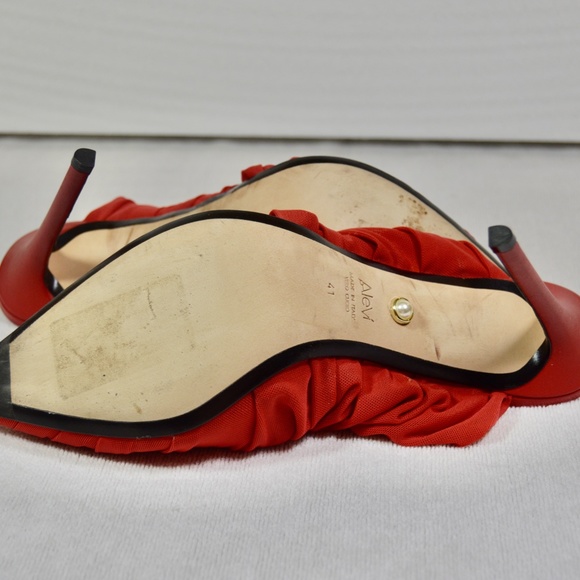 Alevi Milano Net Red Fabric Mules 110 Size EU 41 - Picture 6 of 12